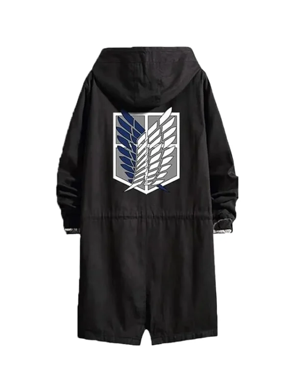 Attack on Titan Eren Levi Black Hooded Cotton Coat