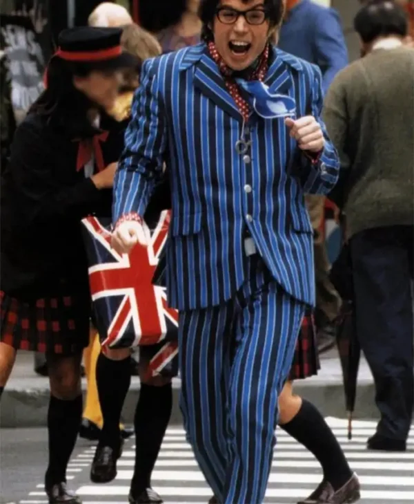 Austin Powers Blue Striped Plaid Suit