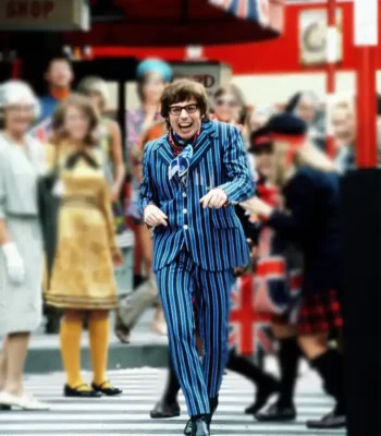 Austin Powers Blue Striped Plaid Suit