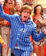Austin Powers Blue Striped Plaid Suit