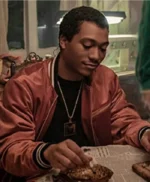 BMF Lil Meech Brown Velvet Bomber Jacket