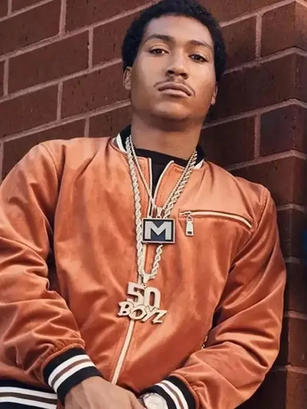 BMF Lil Meech Brown Velvet Bomber Jacket