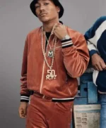 BMF Lil Meech Brown Velvet Bomber Jacket