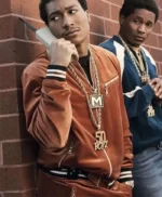 BMF Lil Meech Brown Velvet Bomber Jacket