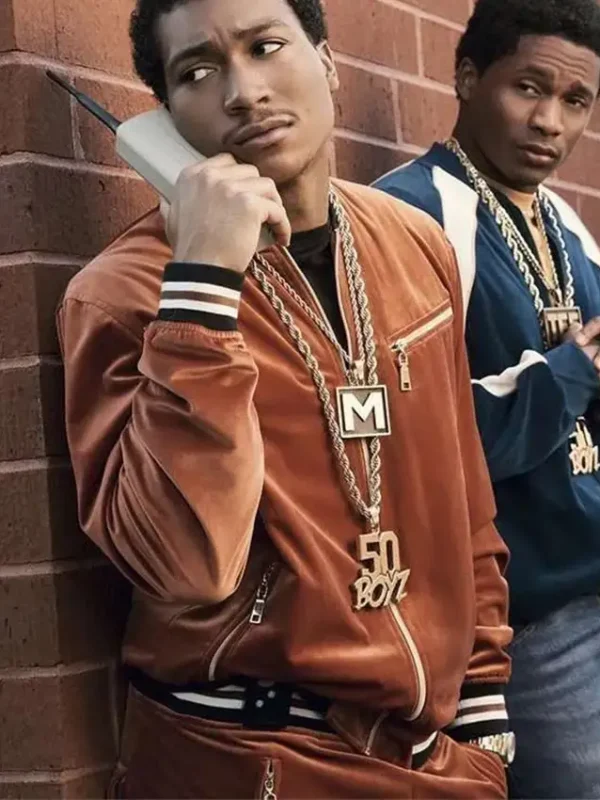 BMF Lil Meech Brown Velvet Bomber Jacket