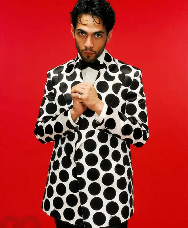 Babylon 2022 Diego Calva Black and White Blazer