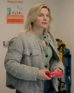 Bad Sisters S02 Eva Birthistle Grey Quilted Jacket