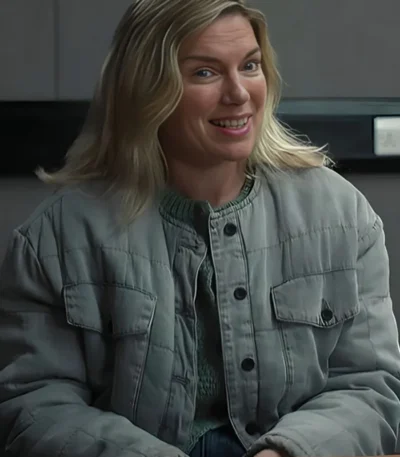 Bad Sisters S02 Eva Birthistle Grey Quilted Jacket