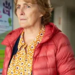 Bad Sisters S02 Fiona Shaw Red Puffer Jacket