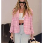 Barbie 2023 Margot Robbie Checkered Pink Blazer
