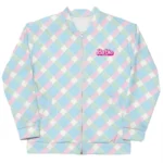 Barbie 2023 Plaid Zip Bomber Jacket