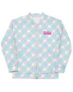 Barbie 2023 Plaid Zip Bomber Jacket