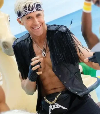 Barbie 2023 Ryan Gosling Black Fringe Vest