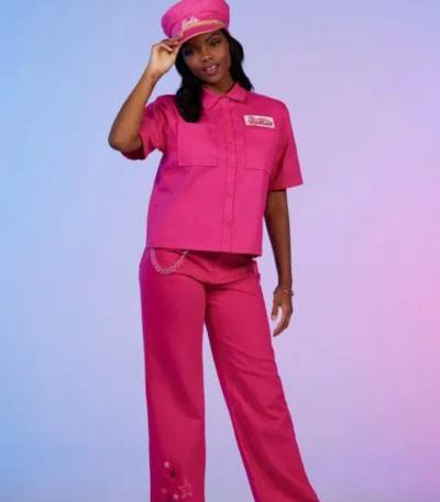 Barbie Work Girls Skimmer Pink Shirt