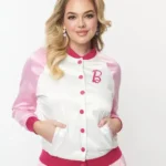 Barbie X Unique Vintage Varsity Pink Jacket