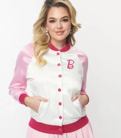 Barbie X Unique Vintage Varsity Pink Jacket