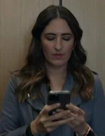 Barry S03 Natalie Greer Blue Leather Jacket