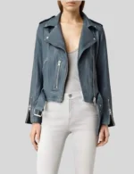 Barry S03 Natalie Greer Blue Leather Jacket