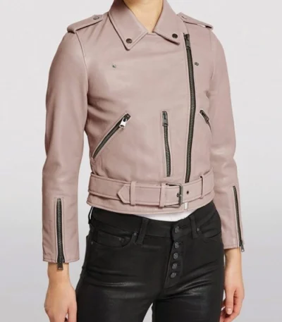 Barry S03 Sally Reed Pink Leather Jacket