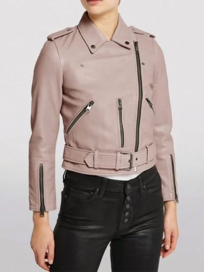 Barry S03 Sally Reed Pink Leather Jacket