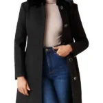 Batwoman Mary Hamilton Black Long Fur Collar Coat