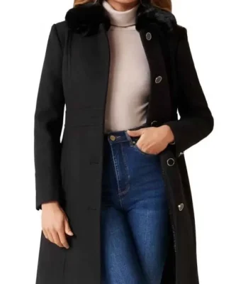 Batwoman Mary Hamilton Black Long Fur Collar Coat