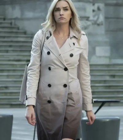 Batwoman Reagan Double-Breasted Grey Coat