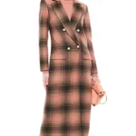 Behind Her Eyes Adele Pink Plaid Coat
