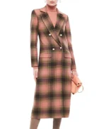 Behind Her Eyes Adele Pink Plaid Coat