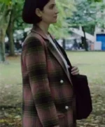 Behind Her Eyes Adele Pink Plaid Coat