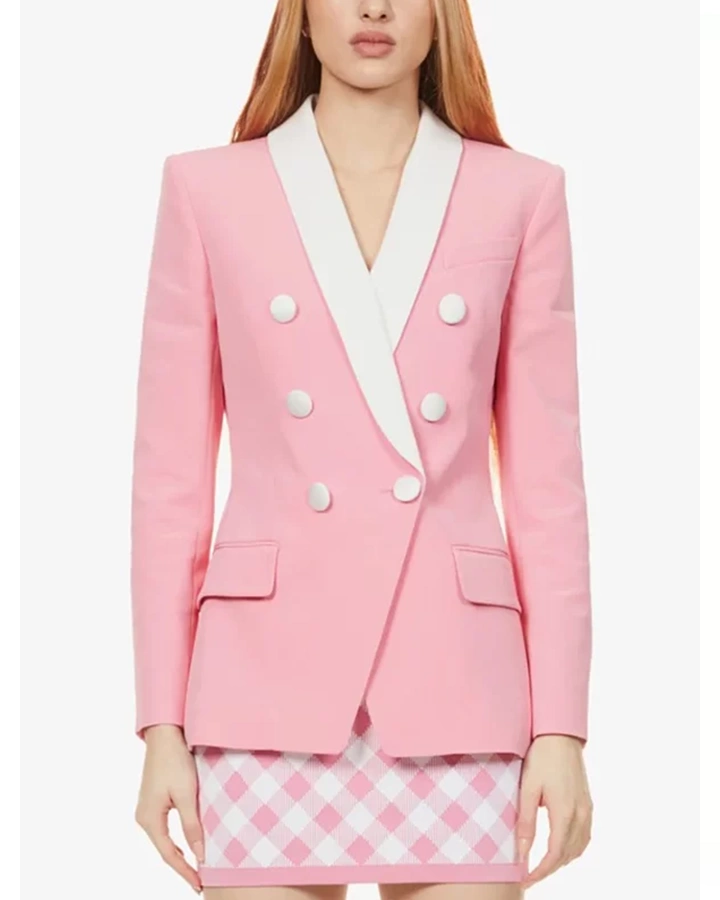 Bel-Air S1 E1 Hilary Banks Pink White Blazer Jacket Bel-Air S1 E1 Hilary Banks Pink White Blazer Jacket