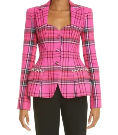 Bel-Air S1 E2 Hilary Banks Pink Plaid Blazer Jacket
