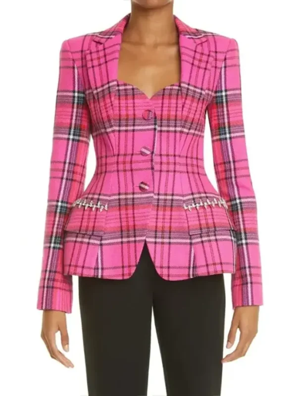 Bel-Air S1 E2 Hilary Banks Pink Plaid Blazer Jacket