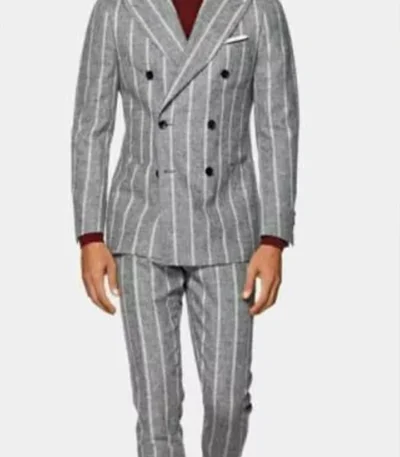 Bel-Air S1 E5 Olly Sholotan Grey Striped Havana Suit