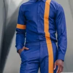 Bel-Air S1 E5 Will Smith Blue Yellow Stripe Pant Shirt Suit