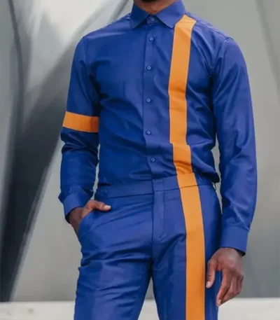 Bel-Air S1 E5 Will Smith Blue Yellow Stripe Pant Shirt Suit