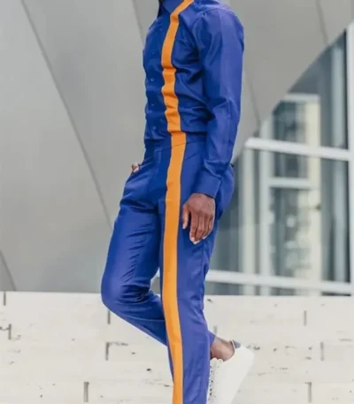 Bel-Air S1 E5 Will Smith Blue Yellow Stripe Pant Shirt Suit