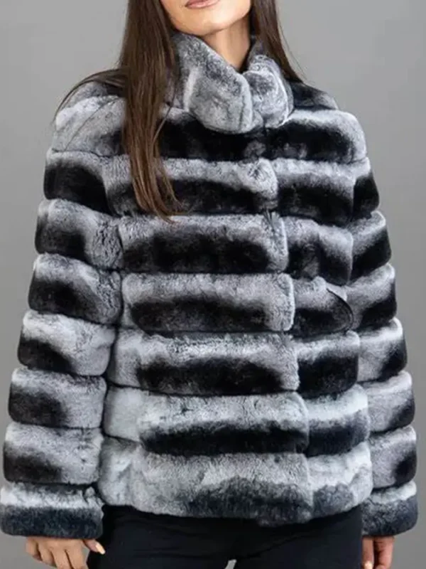 Belinda Real Chinchilla Fur Women Coat Jacket