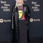 Best New Artist 2023 Reneé Rapp Black Leather Trench Coat