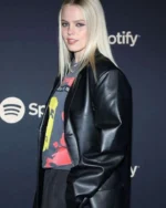 Best New Artist 2023 Reneé Rapp Black Leather Trench Coat