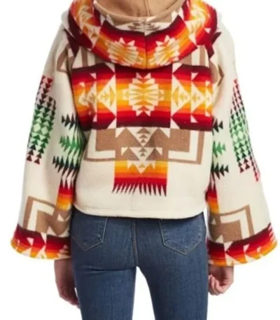 Beth Dutton Printed Wool Cropped Cloak