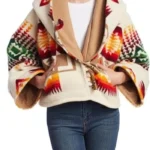 Beth Dutton Printed Wool Cropped Cloak