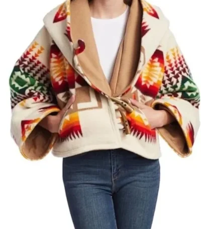 Beth Dutton Printed Wool Cropped Cloak