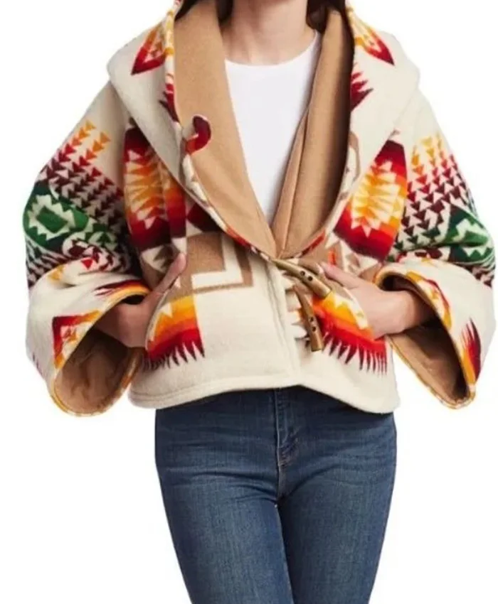 Beth Dutton Printed Wool Cropped Cloak Beth Dutton Printed Wool Cropped Cloak