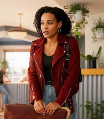 Bethany Brown Murder in a Small Town Maroon Suede Jacket