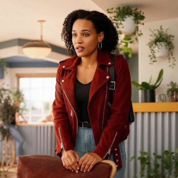 Bethany Brown Murder in a Small Town Maroon Suede Jacket
