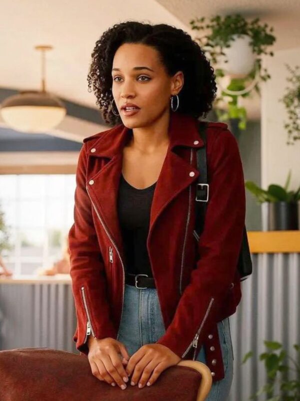 Bethany Brown Murder in a Small Town Maroon Suede Jacket