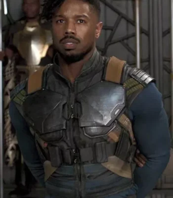 Black Panther Erik Killmonger Leather Costume Vest