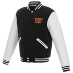 Black-White Washington Commanders Letterman Jacket