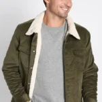 Blake Charcoal Corduroy Green Trucker Jacket